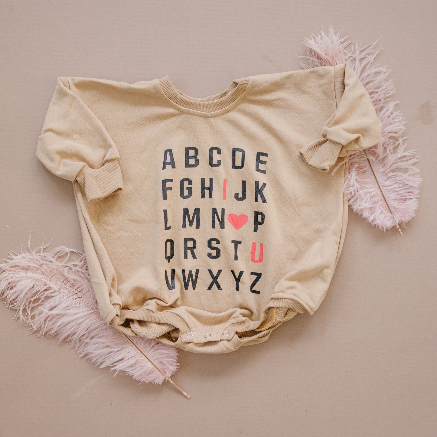 ABC I Love You Sweatshirt Romper - more colors