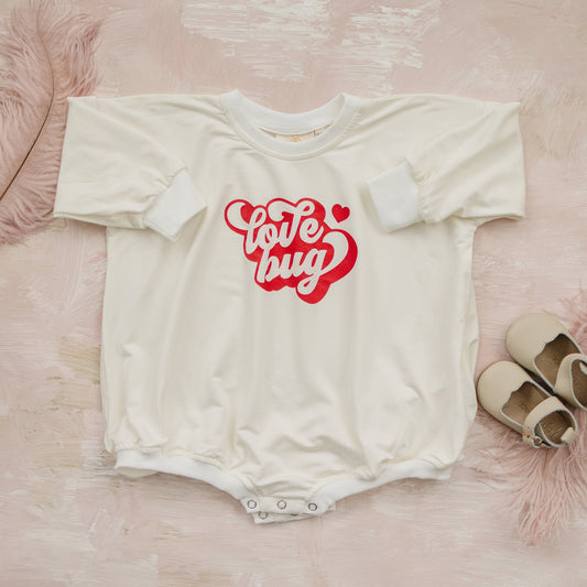 Love Bug Bamboo Sweatshirt Romper