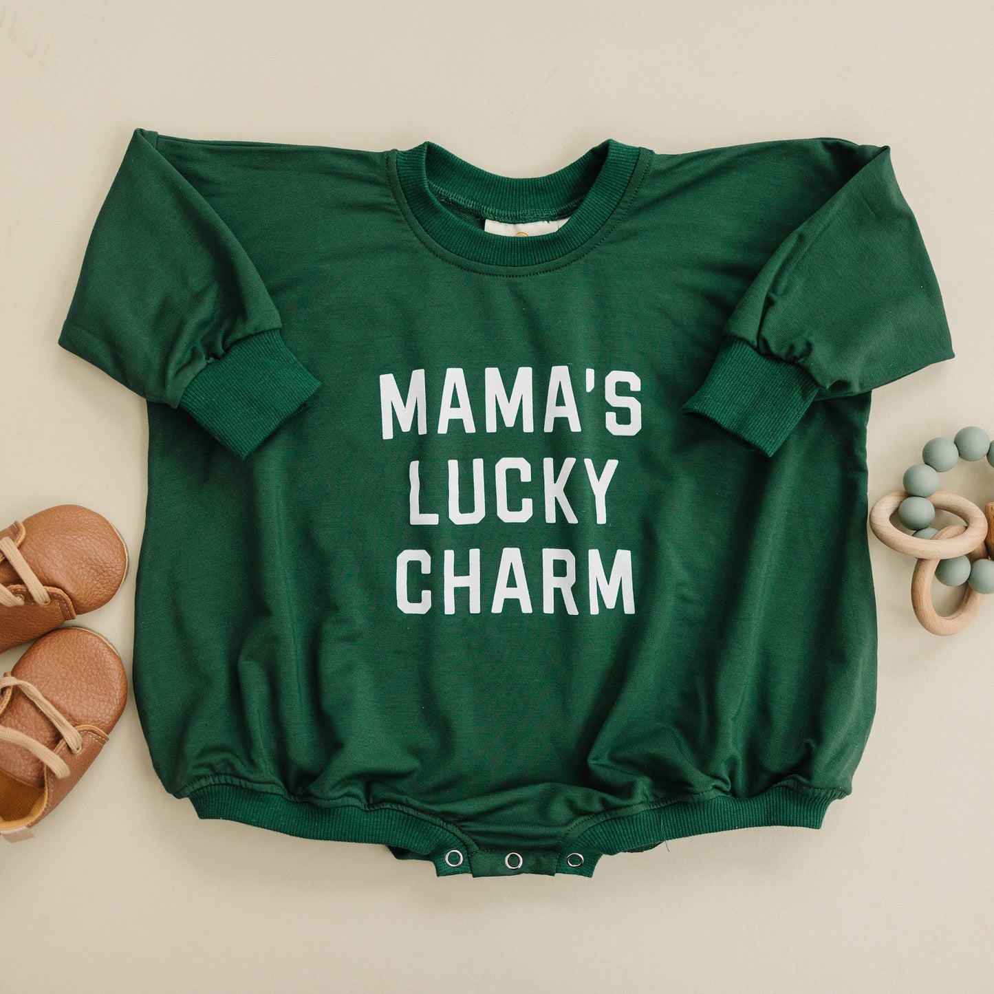 Mama's Lucky Charm Bamboo Sweatshirt Romper