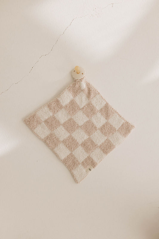 Lovey | Taupe & White Checkerboard