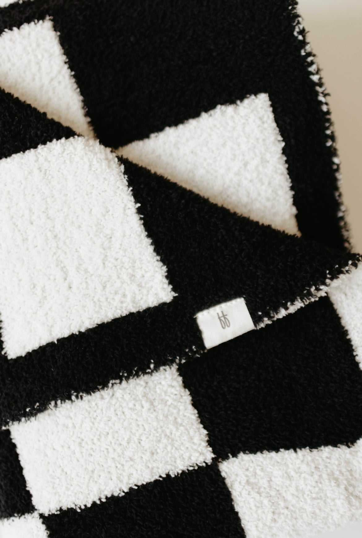 Plush Blanket  | Black & White Checkerboard