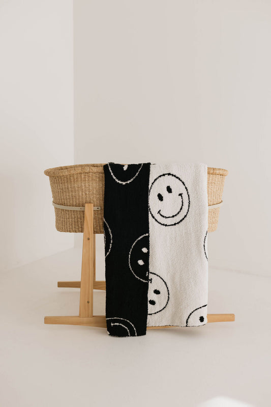 Plush Blanket  | Just Smile Black & White