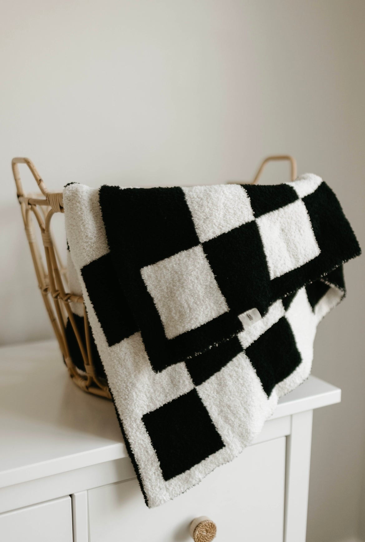 Plush Blanket  | Black & White Checkerboard