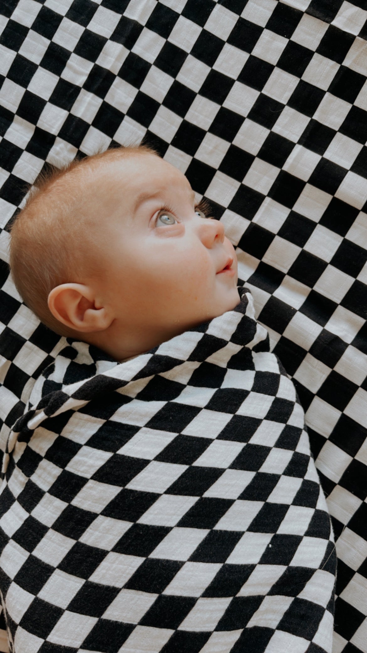 Muslin Swaddle | Black Checkerboard