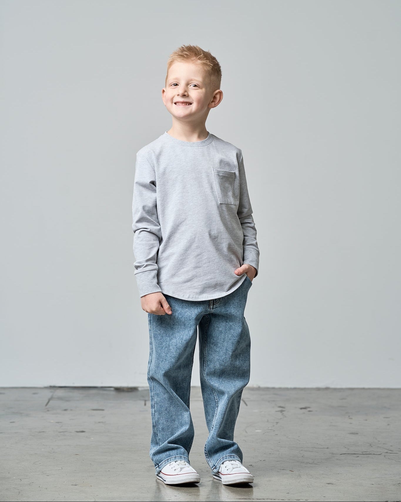 Long Sleeve Pocket Tee - Grey