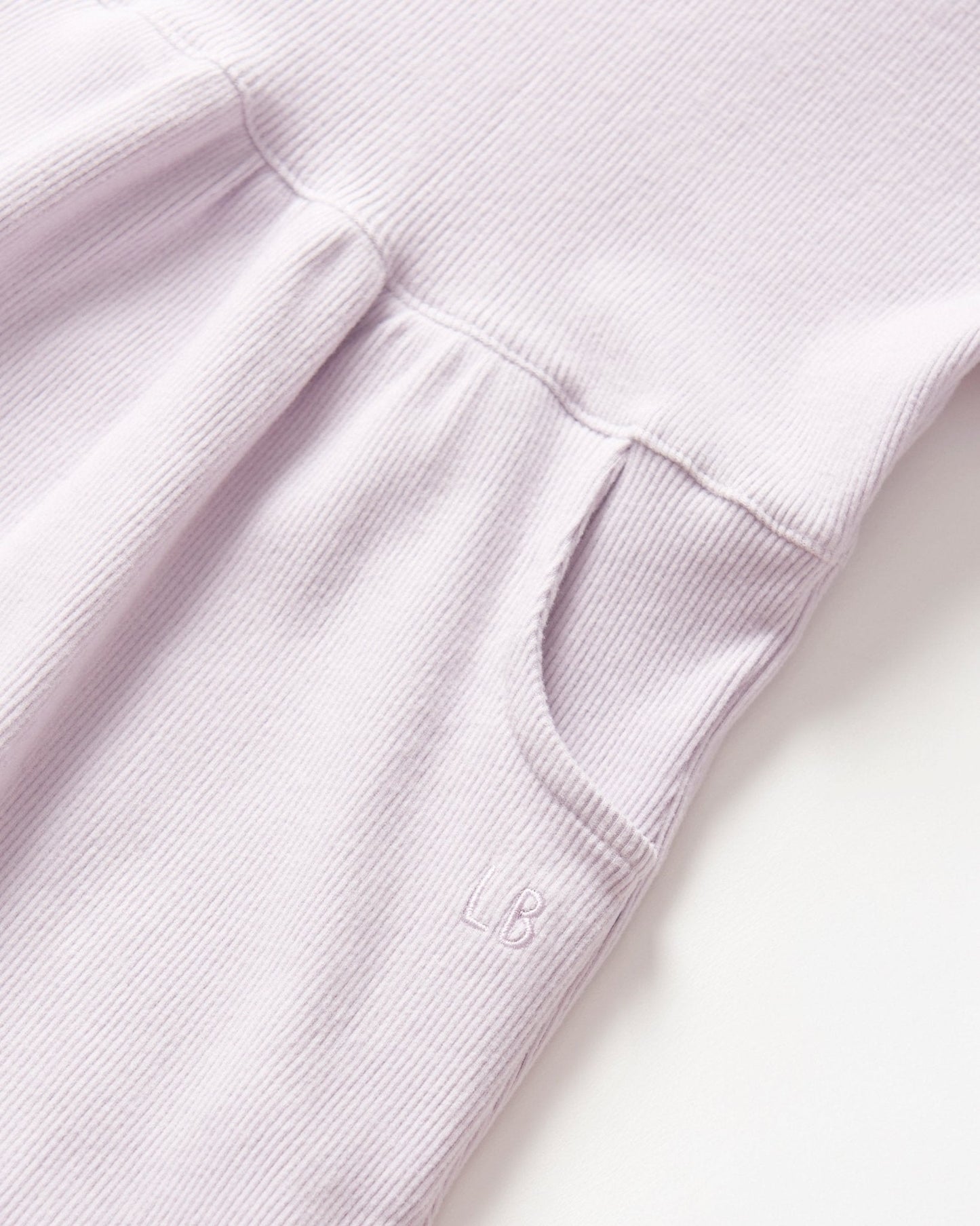 Long Sleeve Ribbed Dress - Lilac