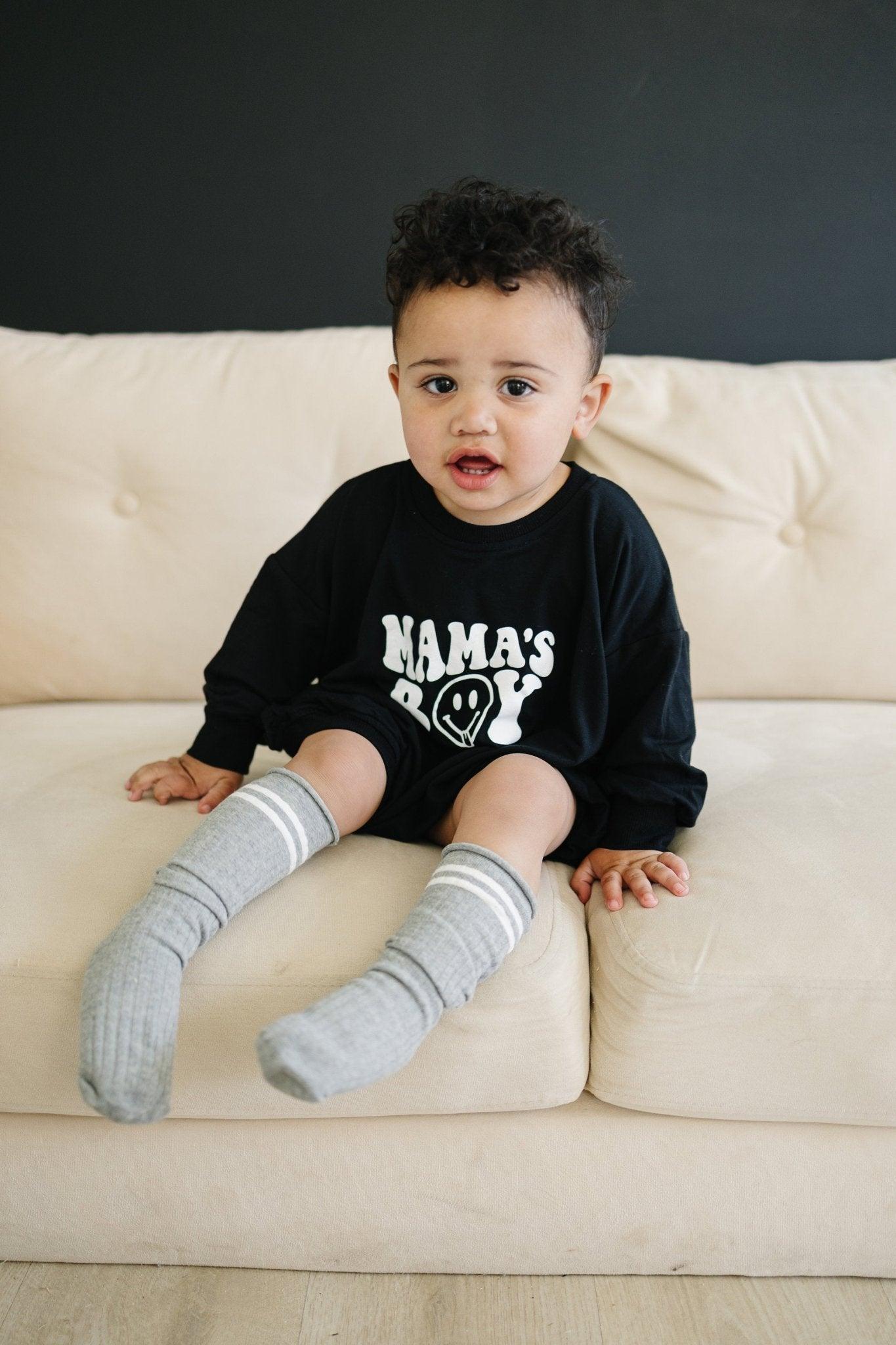 Mama's Boy Bamboo Sweatshirt Romper - more colors