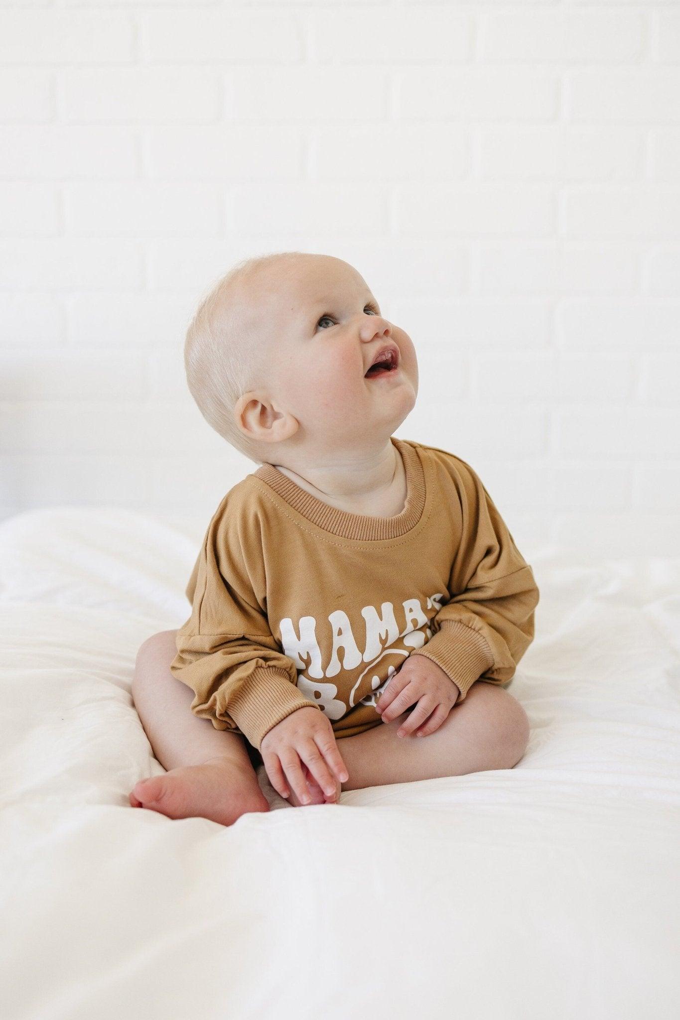 Mama's Boy Bamboo Sweatshirt Romper - more colors