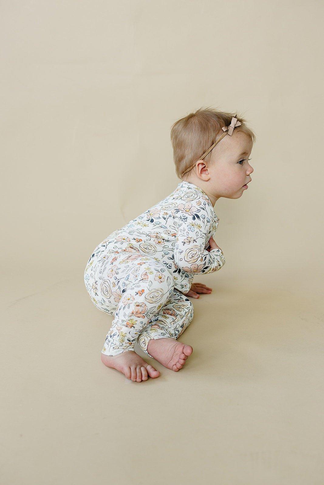 Pastel Petals Modal Zippy Romper