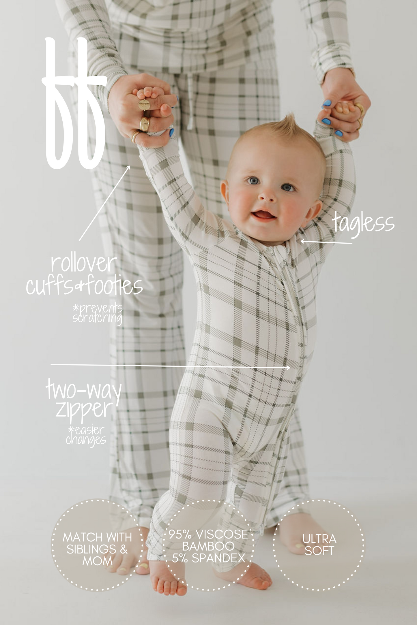 Bamboo Zip Pajamas | Picnic Plaid