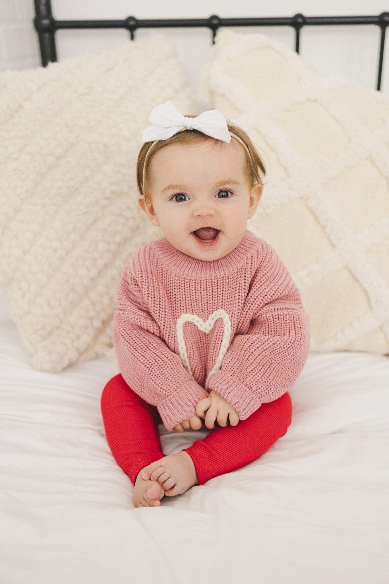 Pink Heart Hand Embroidered Sweater