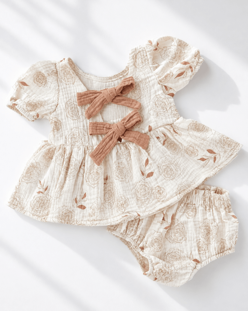 Quinn Bow-Back Top & Bloomer Set - Victorian Rose