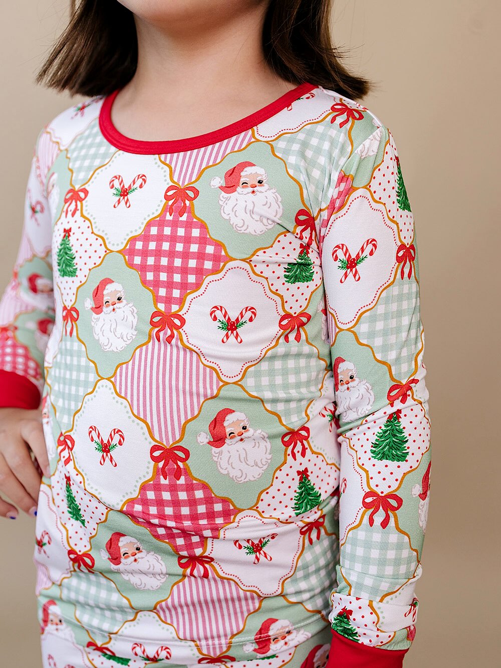Bamboo Two Piece Set | Santa Patchwork