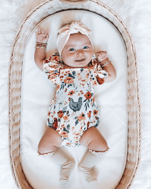 Shiloh Ruffle Back Romper - Chickens