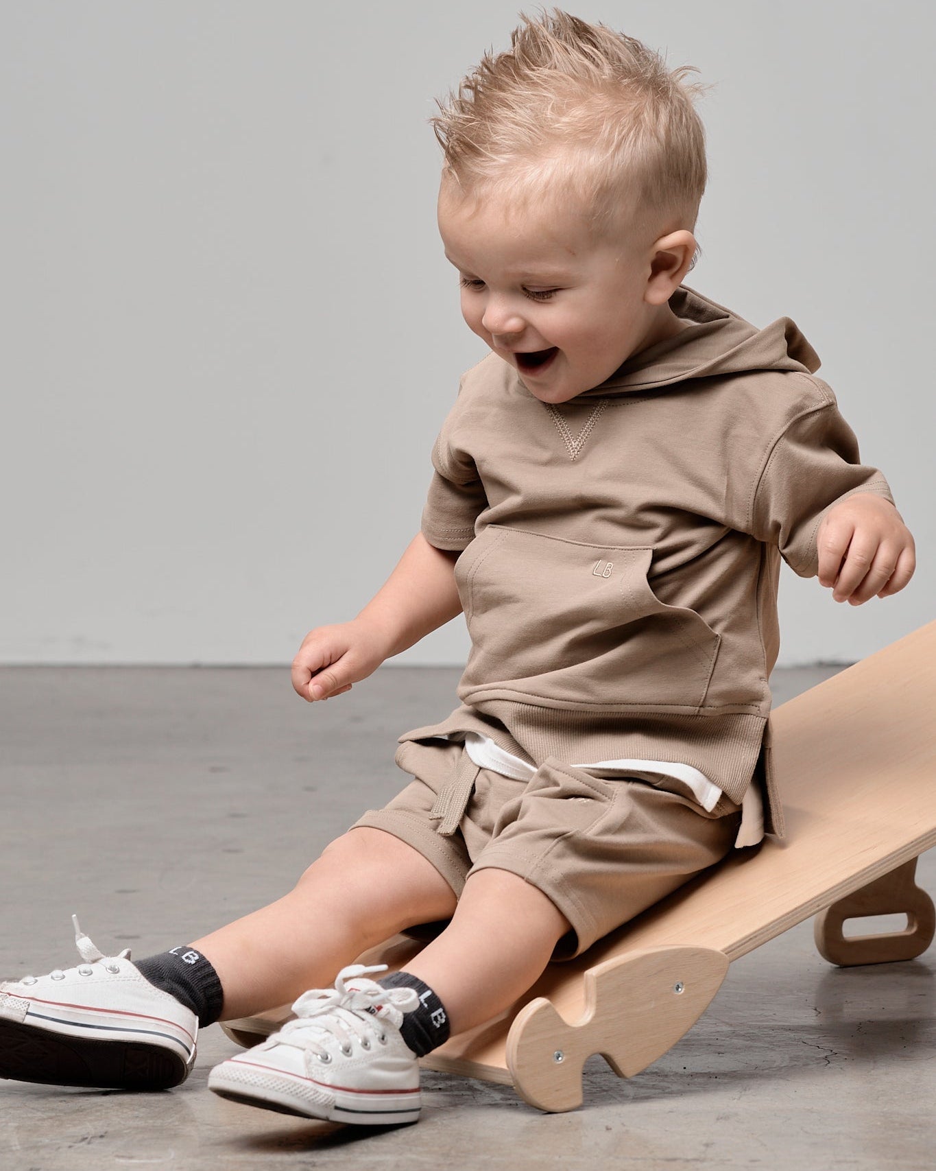 Short Sleeve Hoodie - Driftwood