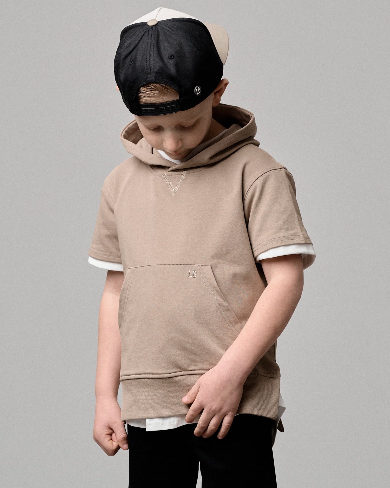 Short Sleeve Hoodie - Driftwood