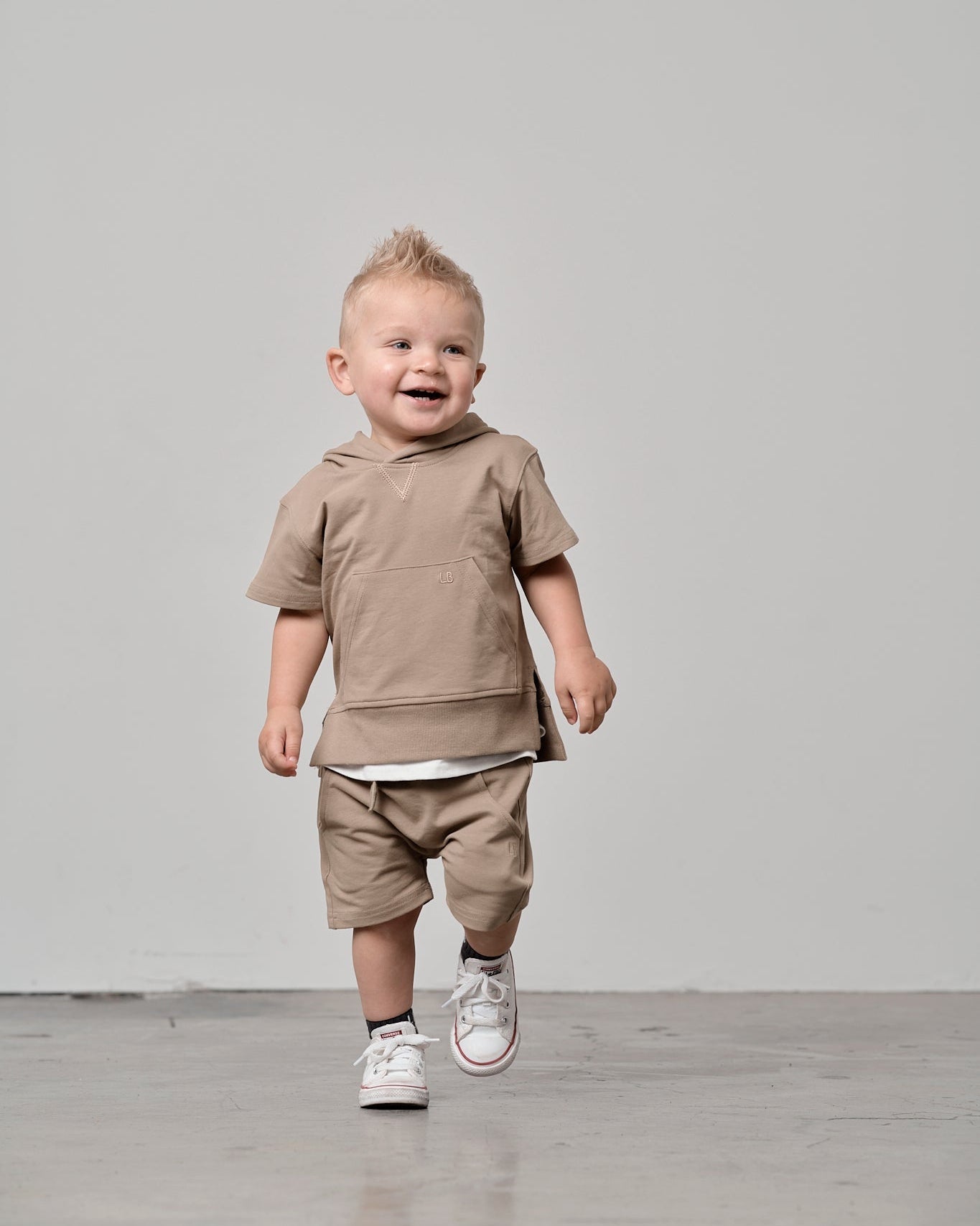 Short Sleeve Hoodie - Driftwood