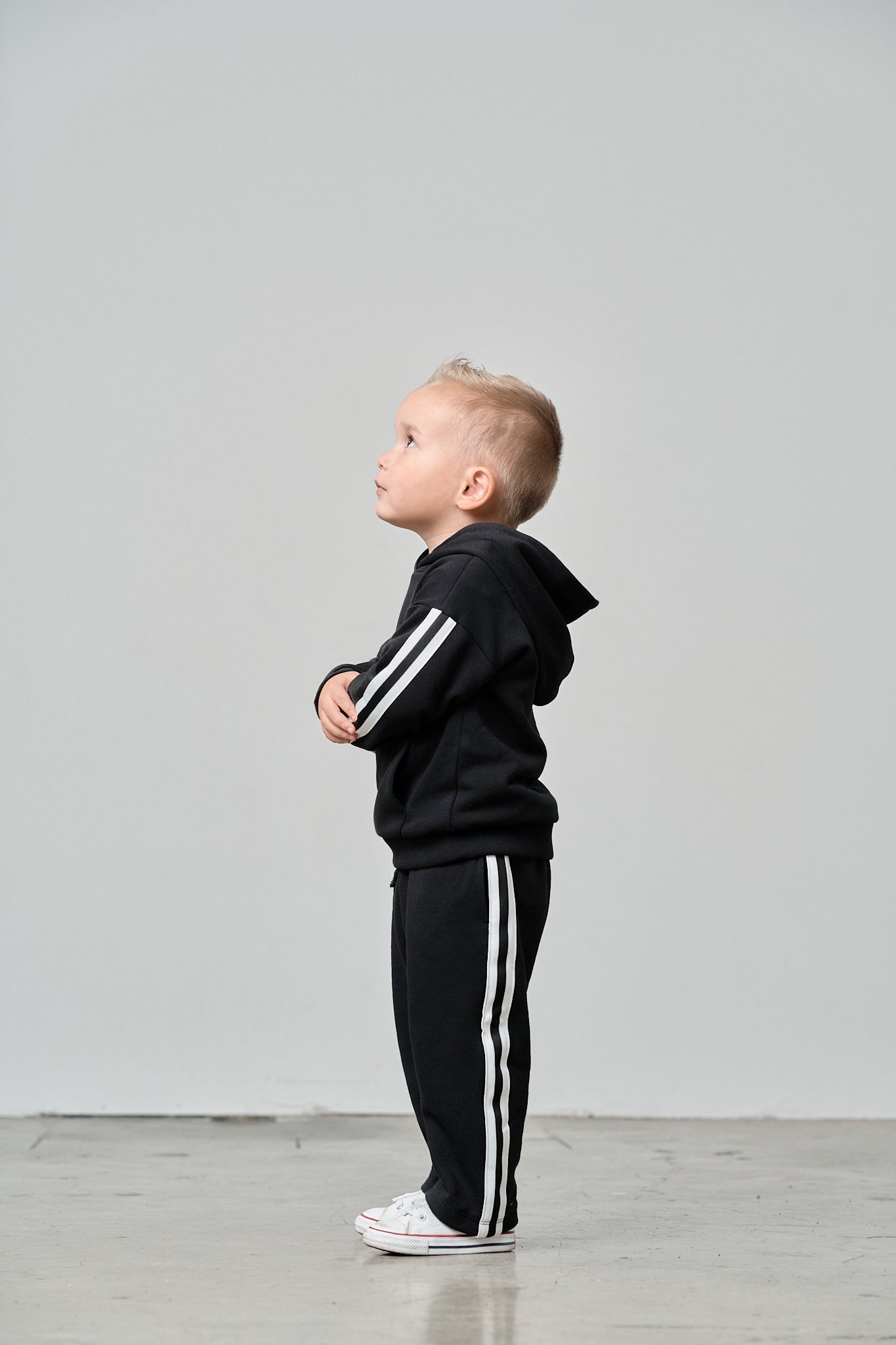 Side Trim Hoodie - Black