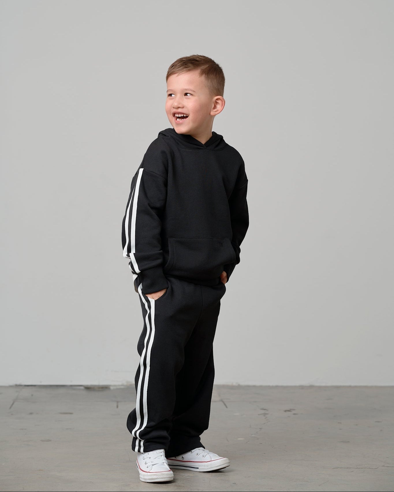 Side Trim Hoodie - Black