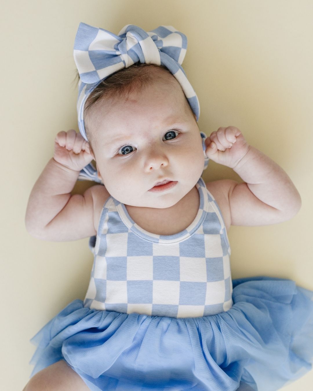 Tutu Romper | Checkered Blue