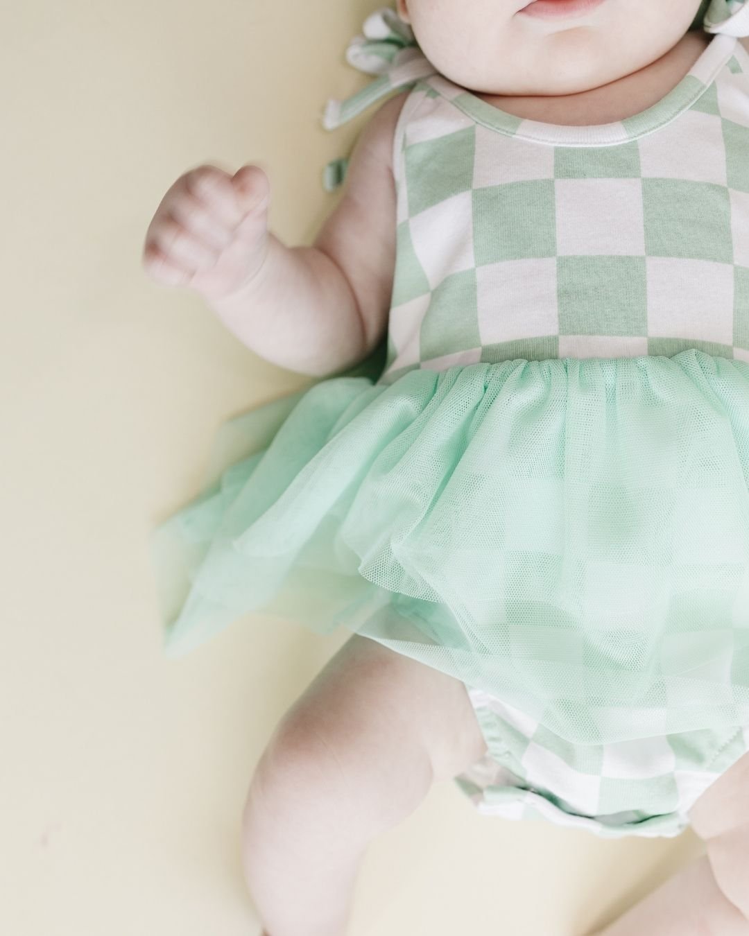 Tutu Romper | Checkered Mint