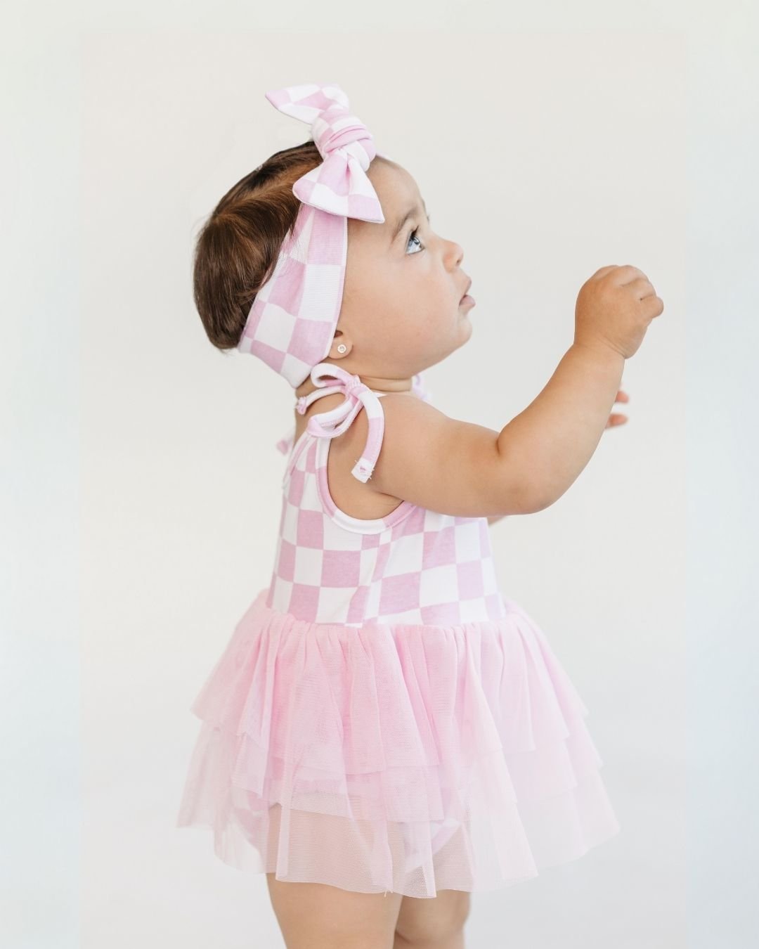 Tutu Romper | Checkered Pink