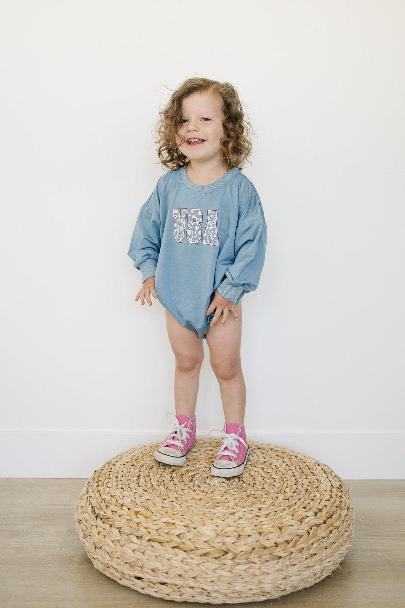 USA Daisy Bamboo Sweatshirt Romper