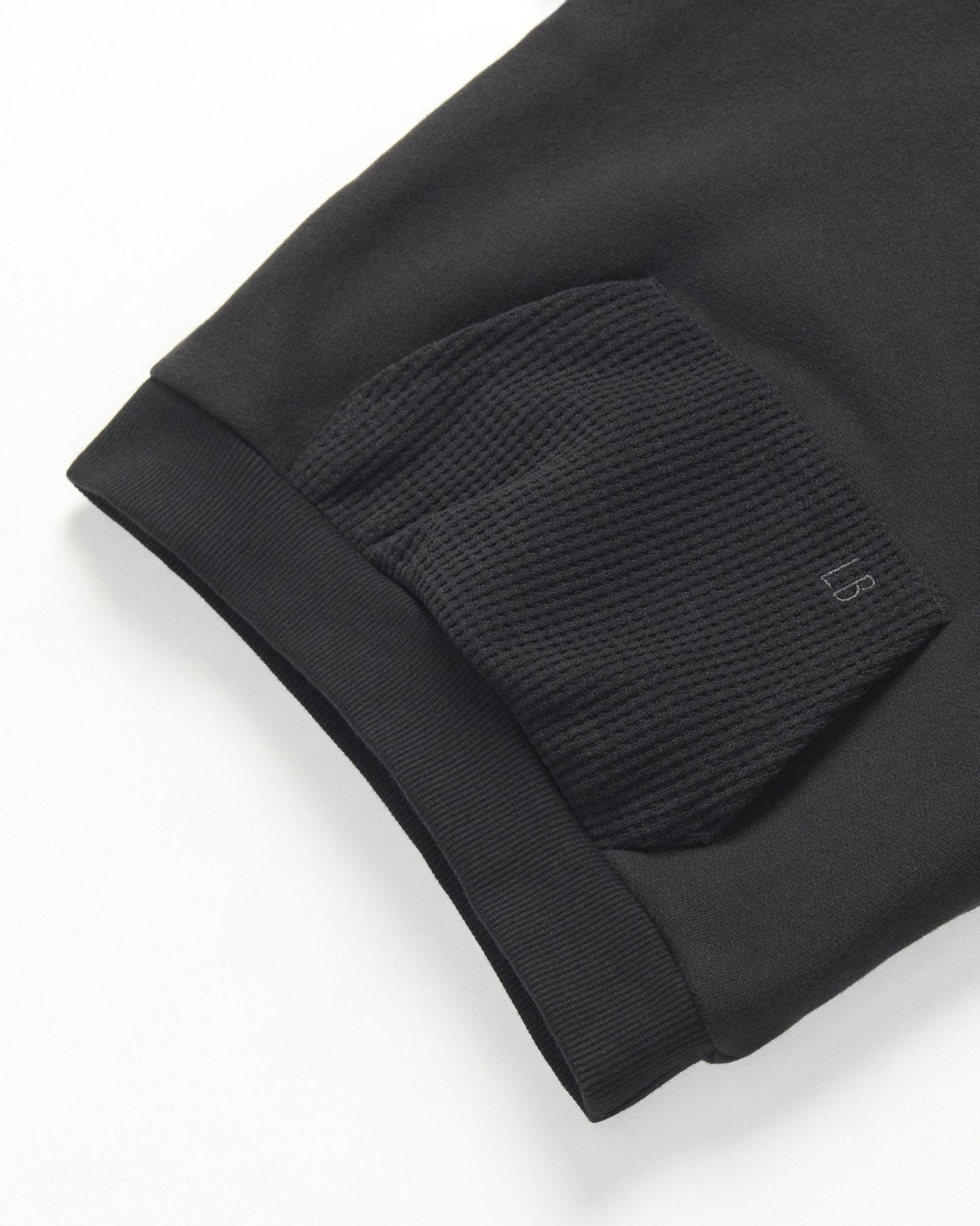 Waffle Hybrid Crewneck - Black
