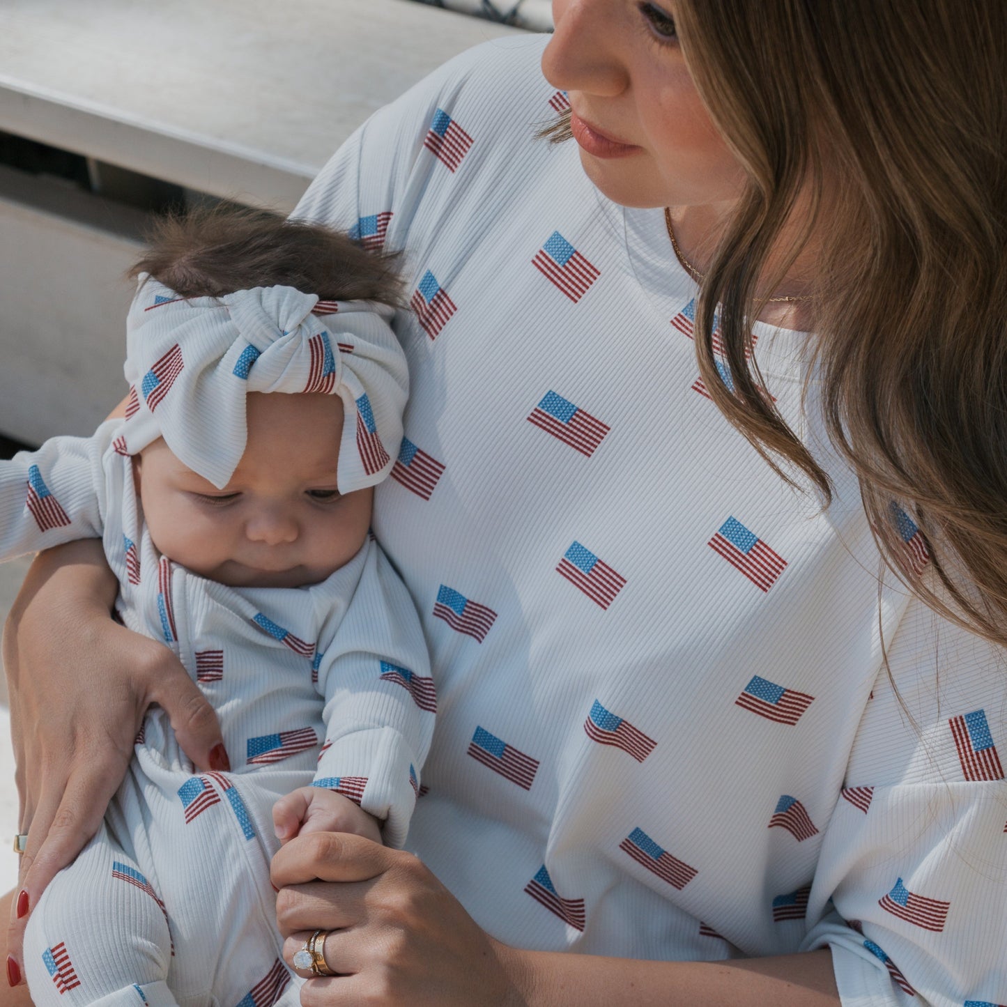 Women's Bamboo Short Set | Americana Ribbed