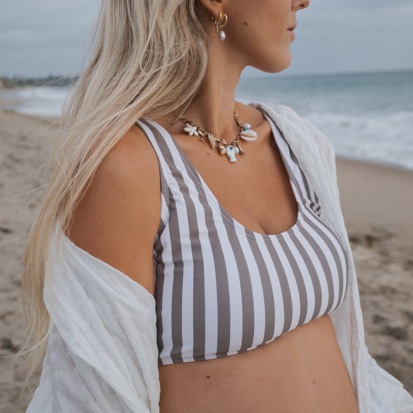 Women's Two Piece Swimsuit | Olive Stripe