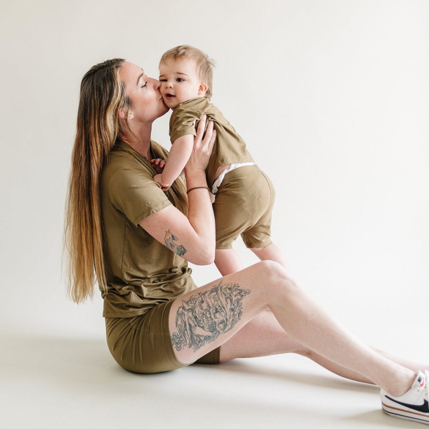 Women's Bamboo Tee & Bike Shorts - sold as separates